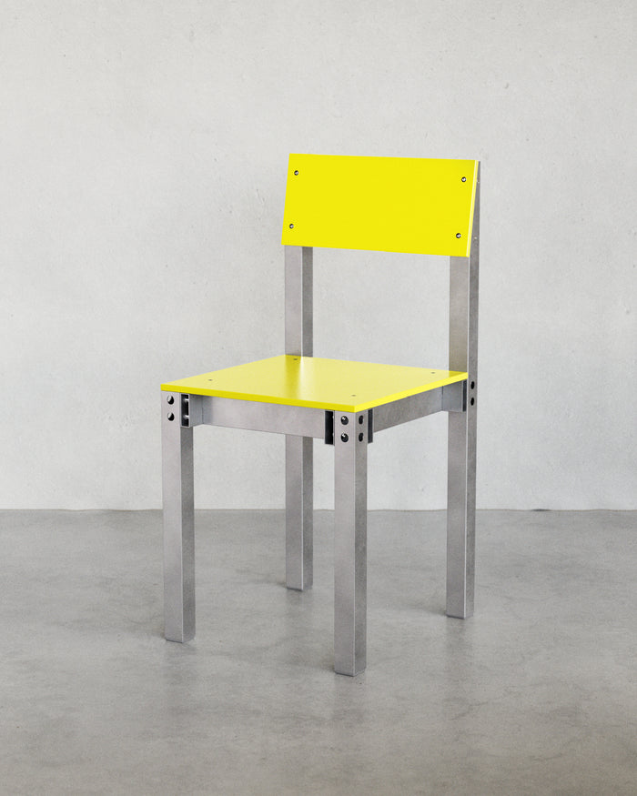 CHAIR ONE Alu & Chartreuse